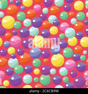 Motif sans couture avec boules de bonbons colorées. Illustration vectorielle. Illustration de Vecteur