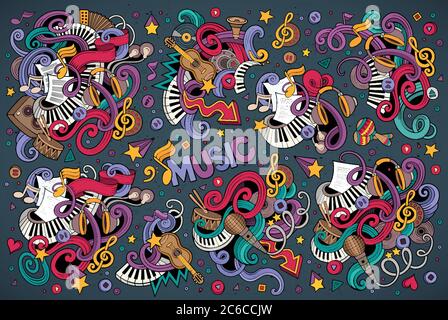 Ensemble d'objets de dessin animé Dooodle à la main et vecteur coloré Illustration de Vecteur