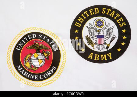 Crest, General George S. Patton Memorial Museum, Chiriaco Summit, Indio, Californie, États-Unis Banque D'Images