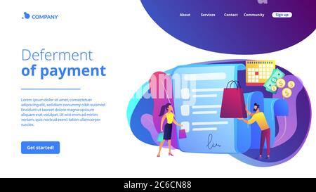 Page d'accueil de l'ajournement du concept de paiement Illustration de Vecteur