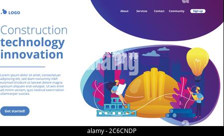 Page d'accueil du concept de matériaux de construction innovants. Illustration de Vecteur