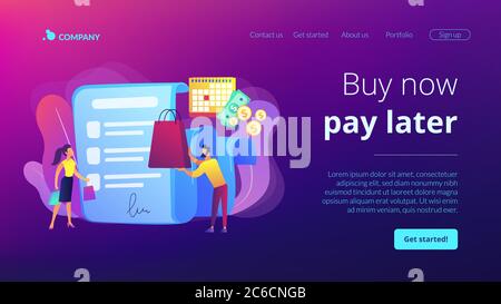 Page d'accueil de l'ajournement du concept de paiement Illustration de Vecteur