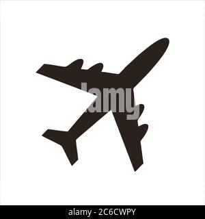 Icône de plan noir isolée sur fond blanc. Icône noire d'avion dans un style tendance pour le site Web et l'application mobile. Illustration de Vecteur