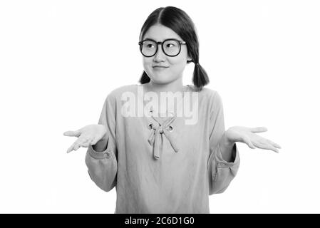 Young beautiful Asian woman looking confus Banque D'Images