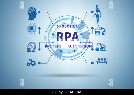 Illustration de la RPA - automatisation de processus robotisé Banque D'Images