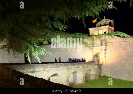 Château de Saint Pierre, connue sous le nom de la Ciudadela, Jaca, Huesca, Aragón, Espagne. Banque D'Images