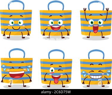 Personnage de dessin animé de sac de plage avec expression de sourire Illustration de Vecteur