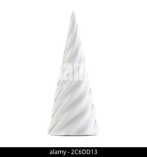 Sapin abstrait de Noël blanc réaliste sous forme de spirale Illustration de Vecteur
