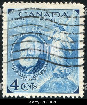 CANADA - VERS 1947 : timbre imprimé par le Canada, montre Alexander Graham Bell, vers 1947 Banque D'Images