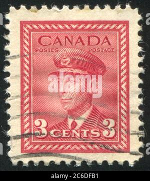 CANADA - VERS 1942 : timbres par le Canada, montre le roi George VI, vers 1942 Banque D'Images