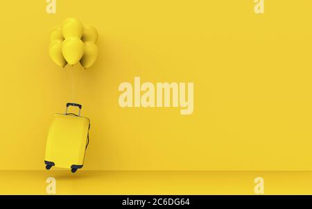 Ballon de valise Travel concept - illustration 3d Banque D'Images
