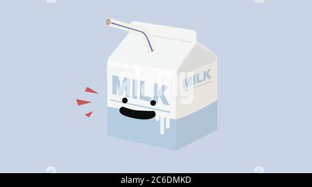 Boîte à lait Vector isolée avec un sourire Illustration de Vecteur
