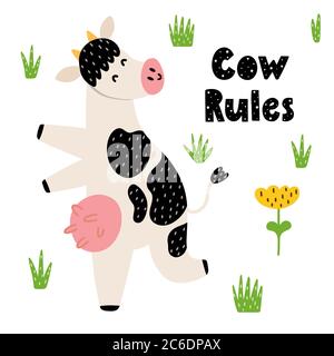 Carte Joyeux Anniversaire Vache Image Vectorielle Stock Alamy