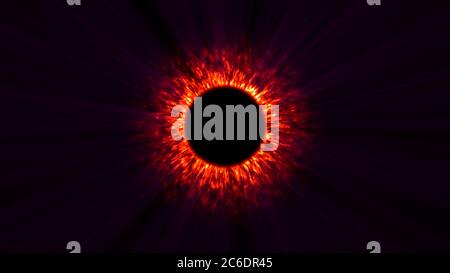 Eclipse Solar Corona flamme abstraite dans l'espace Banque D'Images