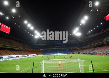 Milan, Italie - 07 juillet 2020: Vue générale pendant la série UN match de football entre l'AC Milan et le Juventus FC. AC Milan a remporté 4-2 victoires sur Juventus FC. Crédit: Nicolò Campo/Alay Live News Banque D'Images