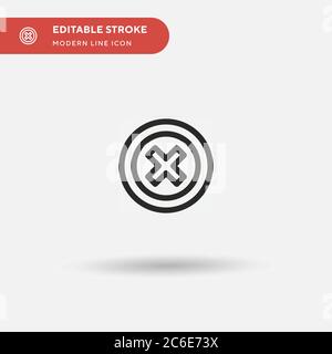 Supprimer l'icône de vecteur simple. Modèle de conception de symbole d'illustration pour l'élément d'interface utilisateur Web mobile. Pictogramme moderne de couleur parfaite sur contour modifiable. Déposer l'ic Illustration de Vecteur