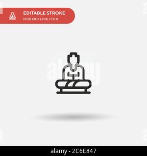 Grand Bouddha de Thaïlande simple icône de vecteur. Modèle de conception de symbole d'illustration pour l'élément d'interface utilisateur Web mobile. Pictogramme moderne de couleur parfaite sur modifiable Illustration de Vecteur