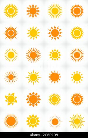 Icône de l'ensemble de soleil au format vectoriel Illustration de Vecteur