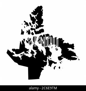 Nunavut territoire carte silhouette sombre Illustration de Vecteur