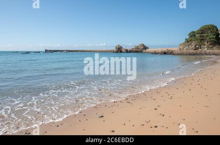 Port de la Rocque, (plage) Grouville, Jersey, îles Anglo-Normandes Banque D'Images