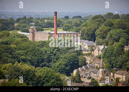 Ville de Bollington, dans le Cheshire Clarence Mill, près de Macclesfield, ancien moulin à coton Banque D'Images