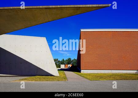 Vitra Design Museum, le poste d'incendie par l'architecte Zaha Hadid. Weil am Rhein, Allemagne. Banque D'Images