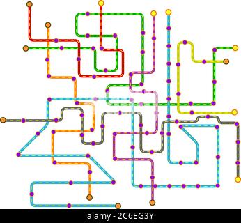 carte fictive du métro des transports publics, illustration vectorielle Illustration de Vecteur