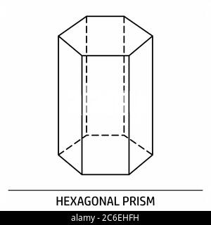 Icône de contour de prisme hexagonal Illustration de Vecteur