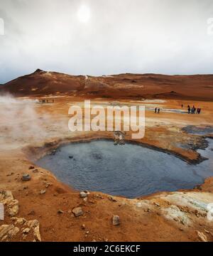 Paysage volcanique Namafjall, Islande (puits de Stinky) Banque D'Images