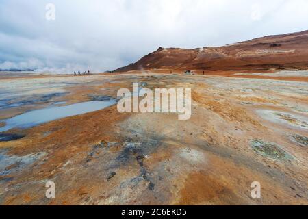 Paysage volcanique Namafjall, Islande (puits de Stinky) Banque D'Images