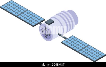 Icône satellite de l'espace d'administration, style isométrique Illustration de Vecteur