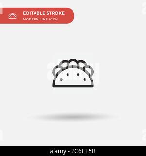 Icône de vecteur simple Taco. Modèle de conception de symbole d'illustration pour l'élément d'interface utilisateur Web mobile. Pictogramme moderne de couleur parfaite sur contour modifiable. Icônes Taco Illustration de Vecteur