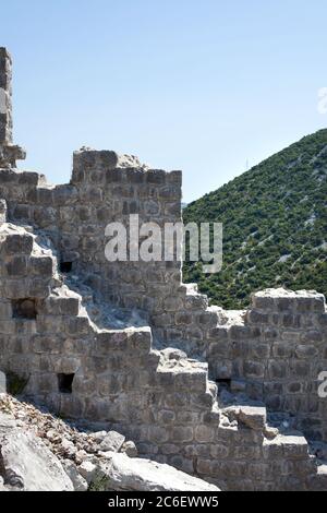 Ancien fort médiéval de Ston, Croatie. Le mur était originalement long de 7km. Banque D'Images