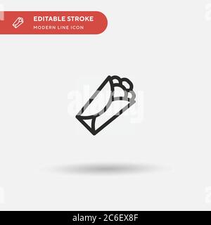 Icône de vecteur simple burritos. Modèle de conception de symbole d'illustration pour l'élément d'interface utilisateur Web mobile. Pictogramme moderne de couleur parfaite sur contour modifiable. Icônes burritos pour votre projet d'entreprise Illustration de Vecteur