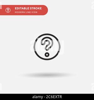 Icône de vecteur simple de question. Modèle de conception de symbole d'illustration pour l'élément d'interface utilisateur Web mobile. Pictogramme moderne de couleur parfaite sur contour modifiable. Icônes de questions pour votre projet d'entreprise Illustration de Vecteur