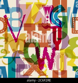 Alphabet sans couture / motif lettre, illustration vectorielle Illustration de Vecteur