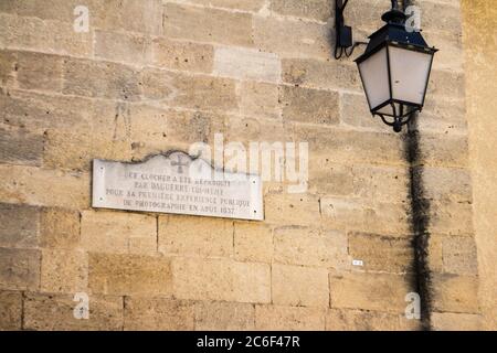 Pelissanne (Bouches-du-Rhône, France) le beffroi photographié par Daguerre (août 1837) Banque D'Images