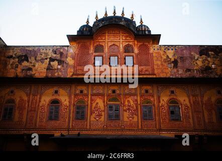 Ancien bâtiment à Jaipur, Rajasthan, Inde Banque D'Images