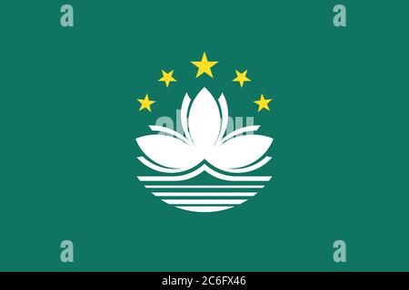 Drapeau officiel de l'horizontale de Macao Banque D'Images