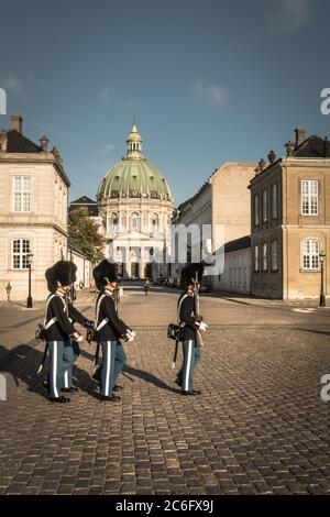 Le Palais d'Amalienborg et Frederik de Frederiksstaden, Copenhague, Danemark Banque D'Images