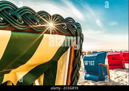 Strandkoerbe, Mer Baltique côte mecklembourgeoise, Mecklenburg-Poméranie occidentale, Allemagne Banque D'Images