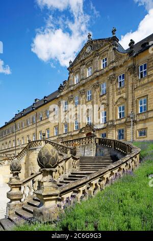 Bâtiment principal Monastère de Banz, ancien monastère bénédictin, baroque du sud de l'Allemagne, près de Bad Staffelstein, quartier de Lichtenfels, Franconian Banque D'Images