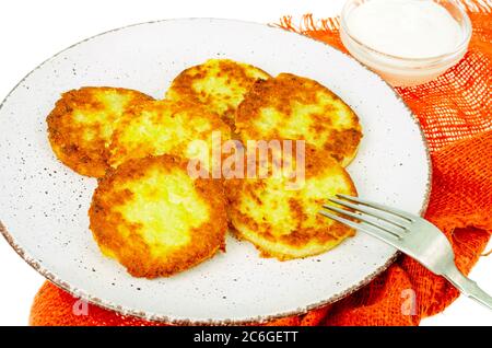 Crêpes de moelle végétale à la sauce blanche. Photo Banque D'Images