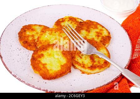 Crêpes de moelle végétale à la sauce blanche. Photo Banque D'Images