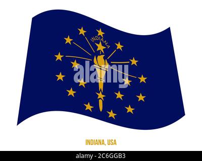 L'état de l'Indiana (USA) Drapeaux Vector Illustration sur fond blanc. Drapeau des États-Unis d'Amérique. Illustration de Vecteur
