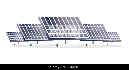 Panneaux solaires isolés sur blanc. Illustration vectorielle. Cinq panneaux. Illustration de Vecteur