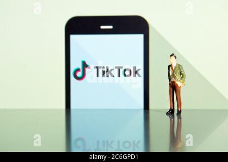 --FILE--dans cette photo non localisée, le logo de TikTok est vu, le 4 novembre 2018. L'Inde a interdit lundi 59 apps avec des liens chinois, en disant leur activiti Banque D'Images