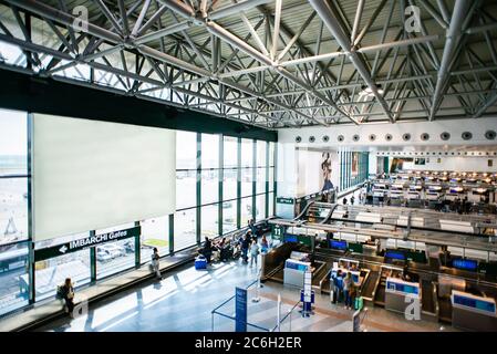 Milan. Italie - 23 mai 2019 : intérieur de l'aéroport de Malpensa. Hall des départs de l'aéroport. Banque D'Images