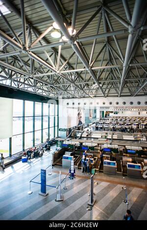 Milan. Italie - 23 mai 2019 : intérieur de l'aéroport de Malpensa. Hall des départs de l'aéroport. Banque D'Images