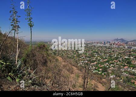 Vue panoramique de Santiago, Chili Banque D'Images